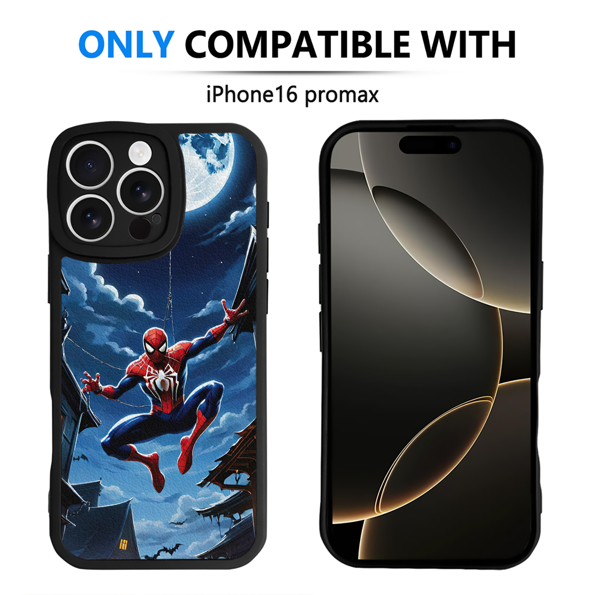 （画像用） Spider Man スパイダーマン 【iPhone 16シリーズ対応】シリコンスマホケース（レザー調） 材質：シリコン